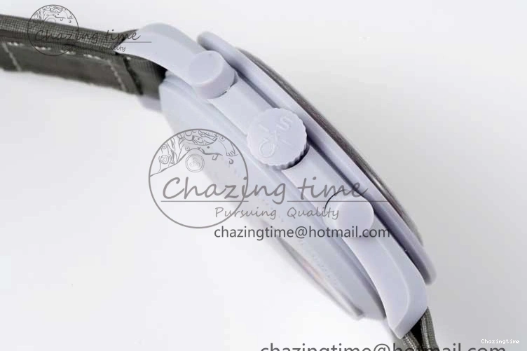 1229 Speedmaster Misson To Pluto 1:1 Best Edition Gray Dial On Nylon Strap Quartz TravelReady 7858